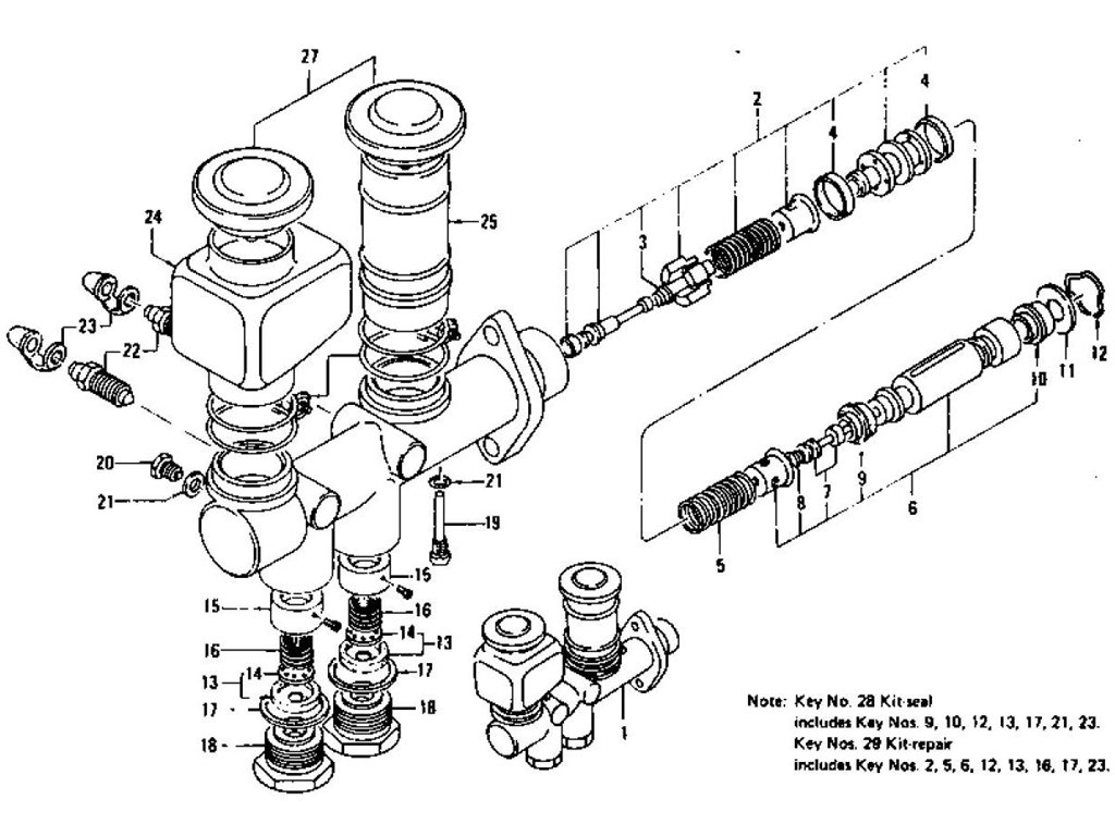 Datsun Z Brake Master Cylinder (Tandem) (To Aug.-'71)