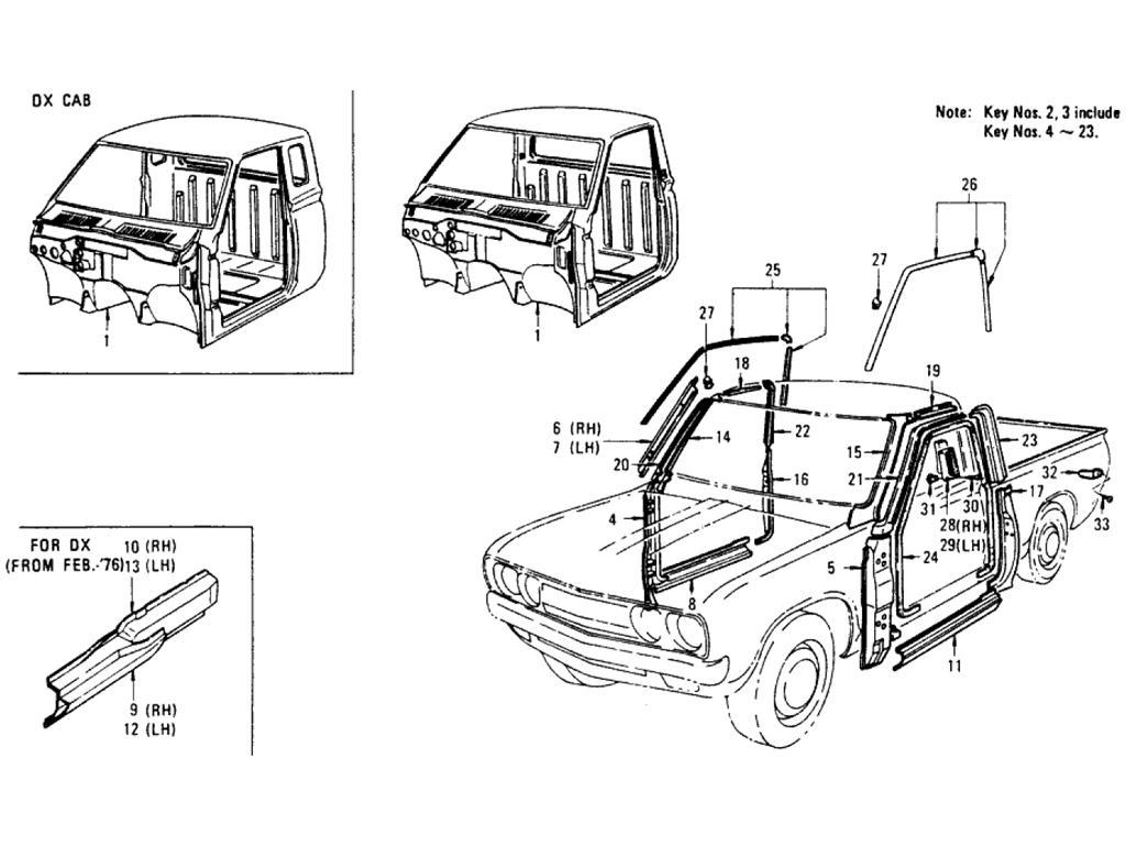 Datsun Pickup (620) Main Cab u0026 Body. datsun 620 body parts. 
