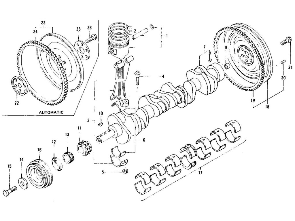 Piston Crankshaft & Connecting Rod L28E