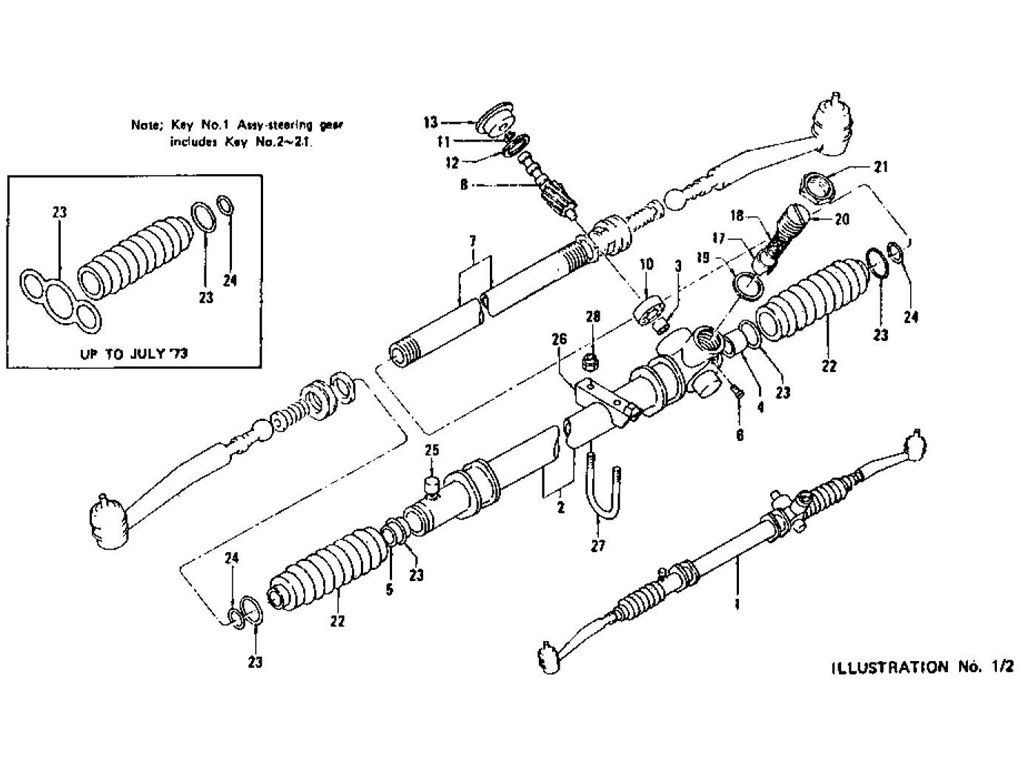 Steering Gear (Rack & Pinion Type) (To jul.-'73)