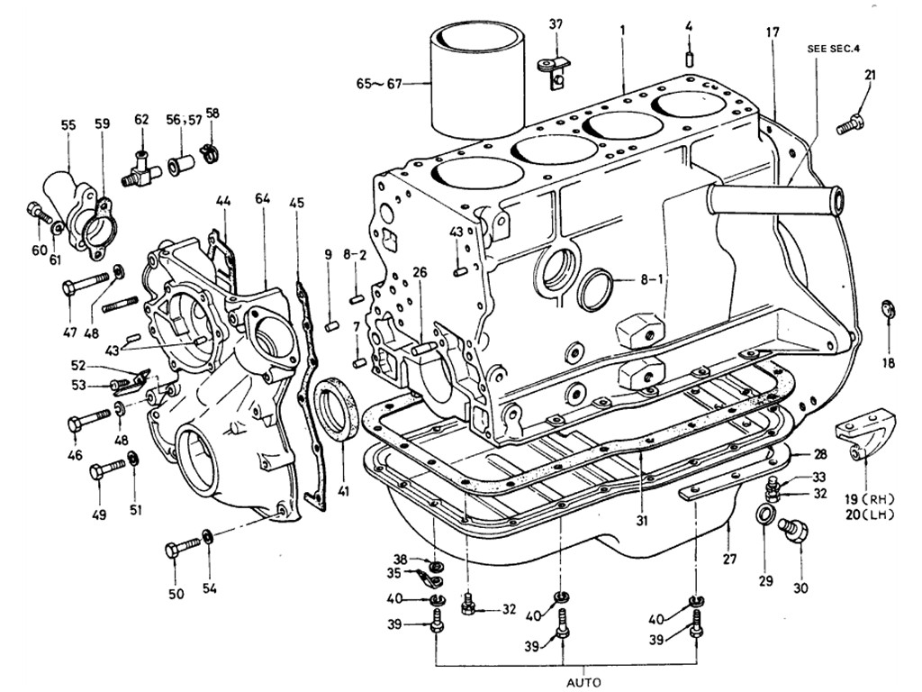 Cylinder Block (Front Side View)