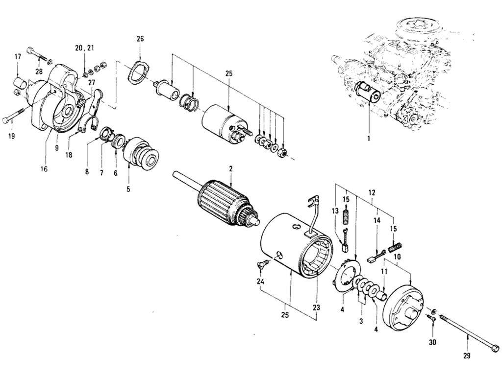 Starter Motor (Hitachi) (From Oct.-'68 To Sep.-'69)