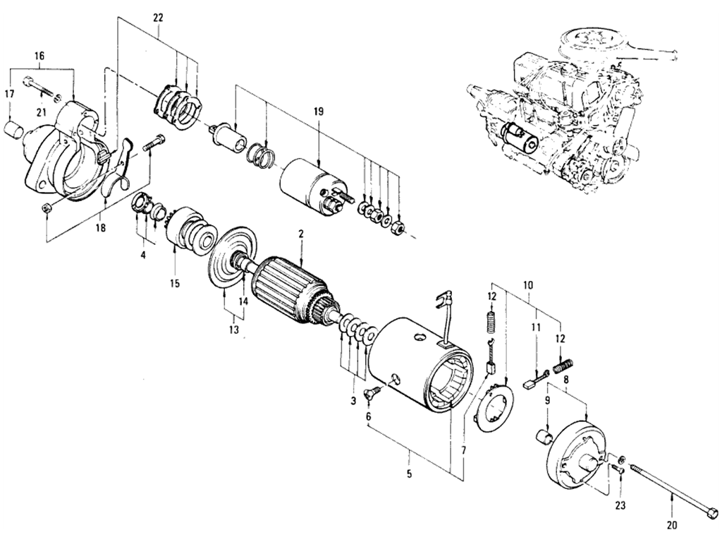 Starter Motor (Hitachi) (Option) (From Aug.-'71)
