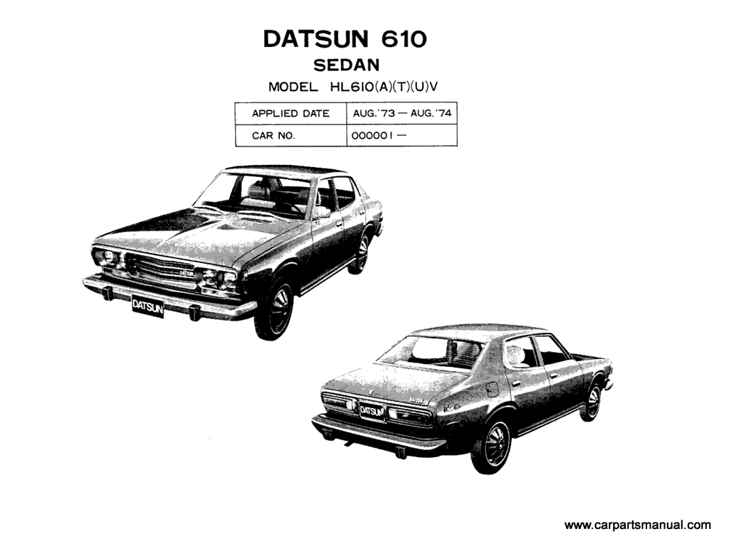 Datsun 610 Sedan from aug-'73 to aug-'74