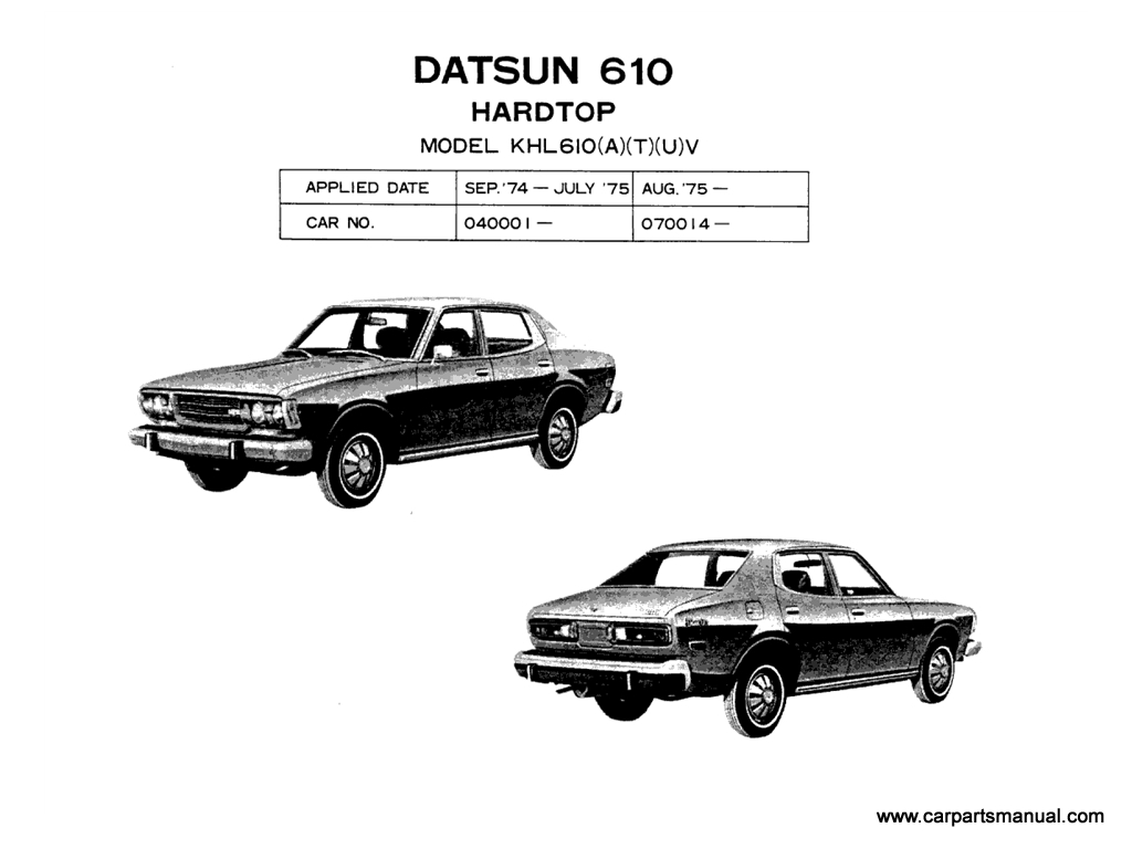 Datsun 610 Sedan from sep-'74