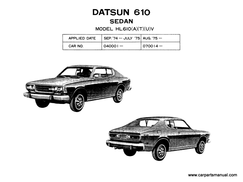 Datsun 610 Hard Top from sep-'74