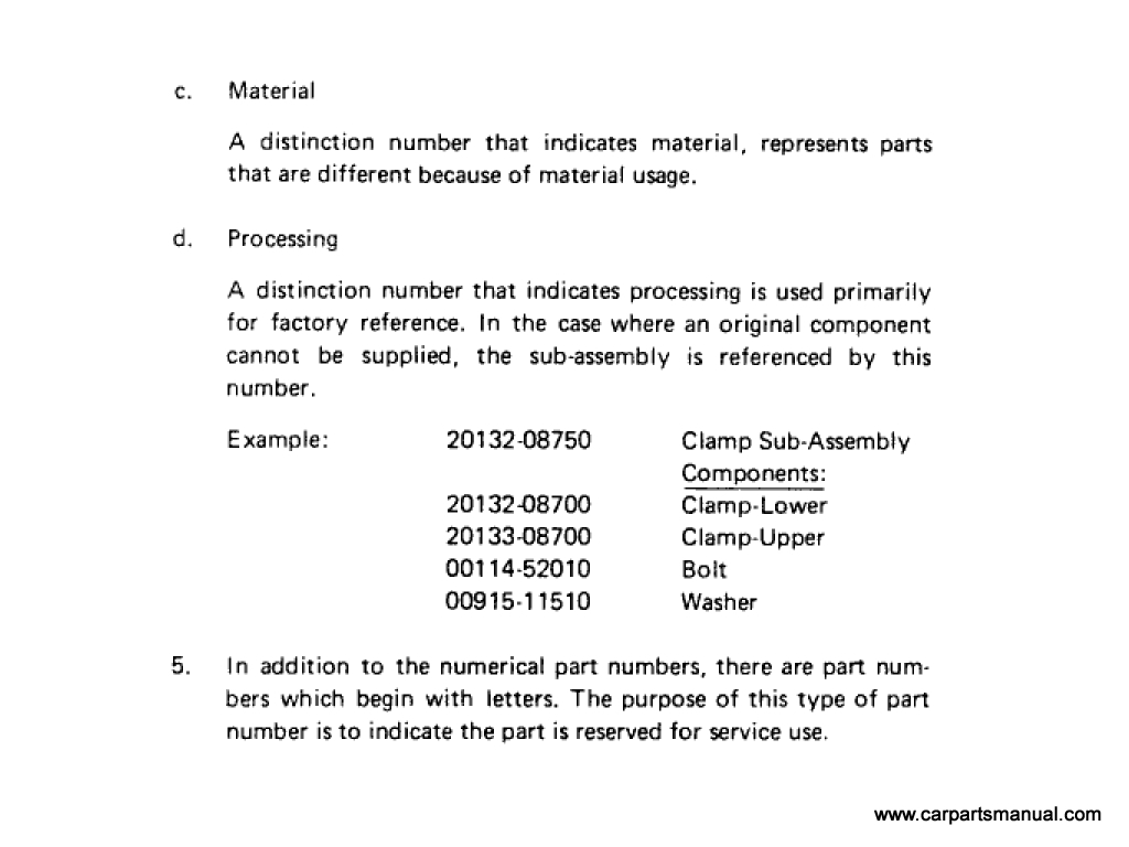 Explanation of part number [1]