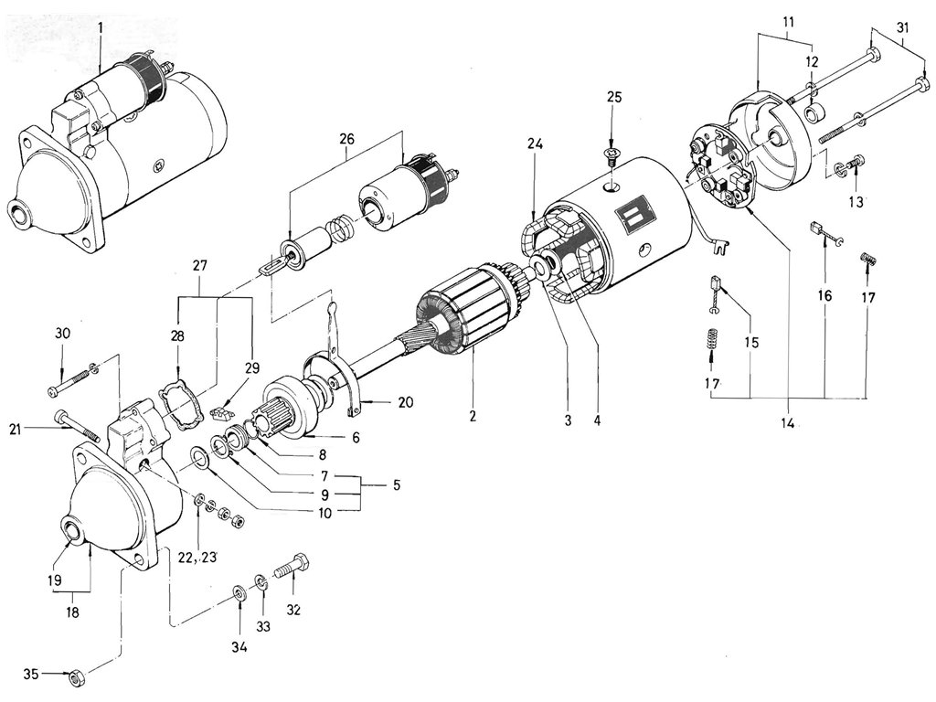 Starter Motor (L16-Hitachi) (From Jul.-'69)